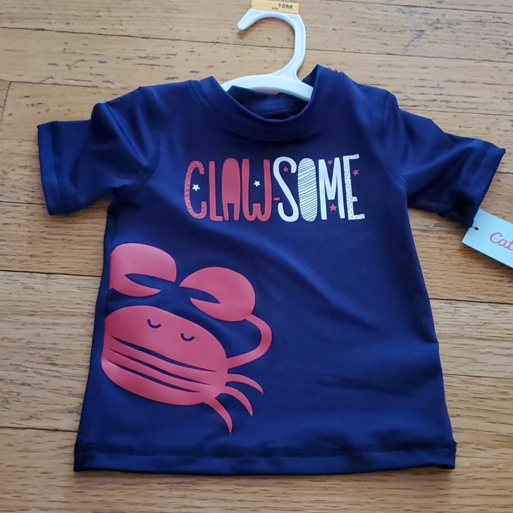 NWT Rashguard Swim Shirt, 12 Months